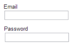 two inputs labelled Email and Password